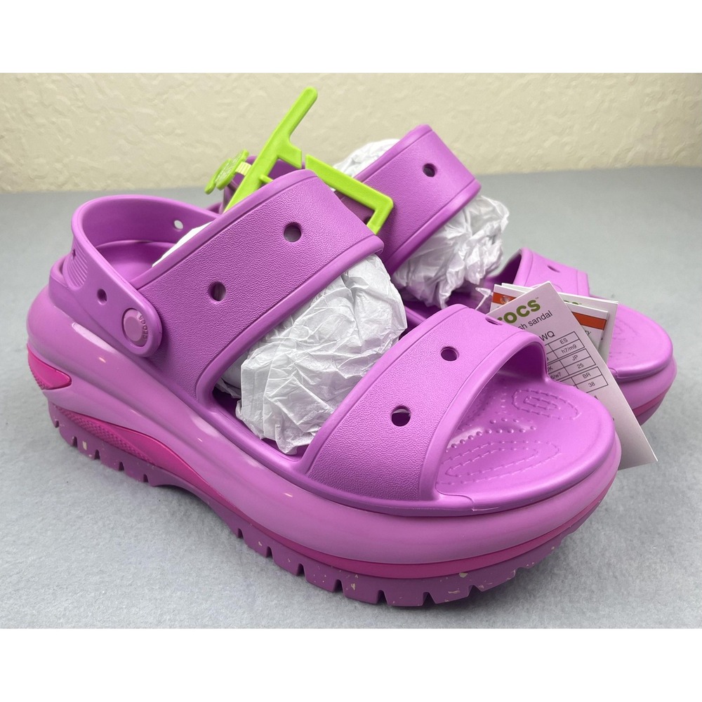 Crocs Mega Crush Sandal Womens Size 9 Platform Shoes Bubble Pink 207989-6WQ‎ NEW